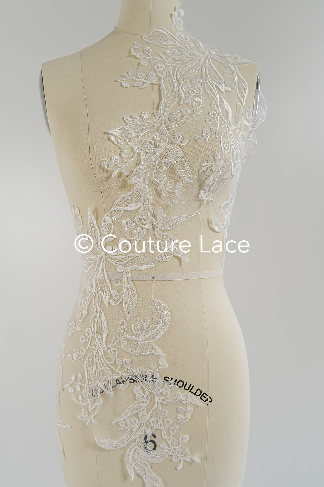 Brautspitze Borte/ Spitzenborte off-white/ florale Braut Spitzenborte/ Spitzenborte für Brautkleid// T24-027