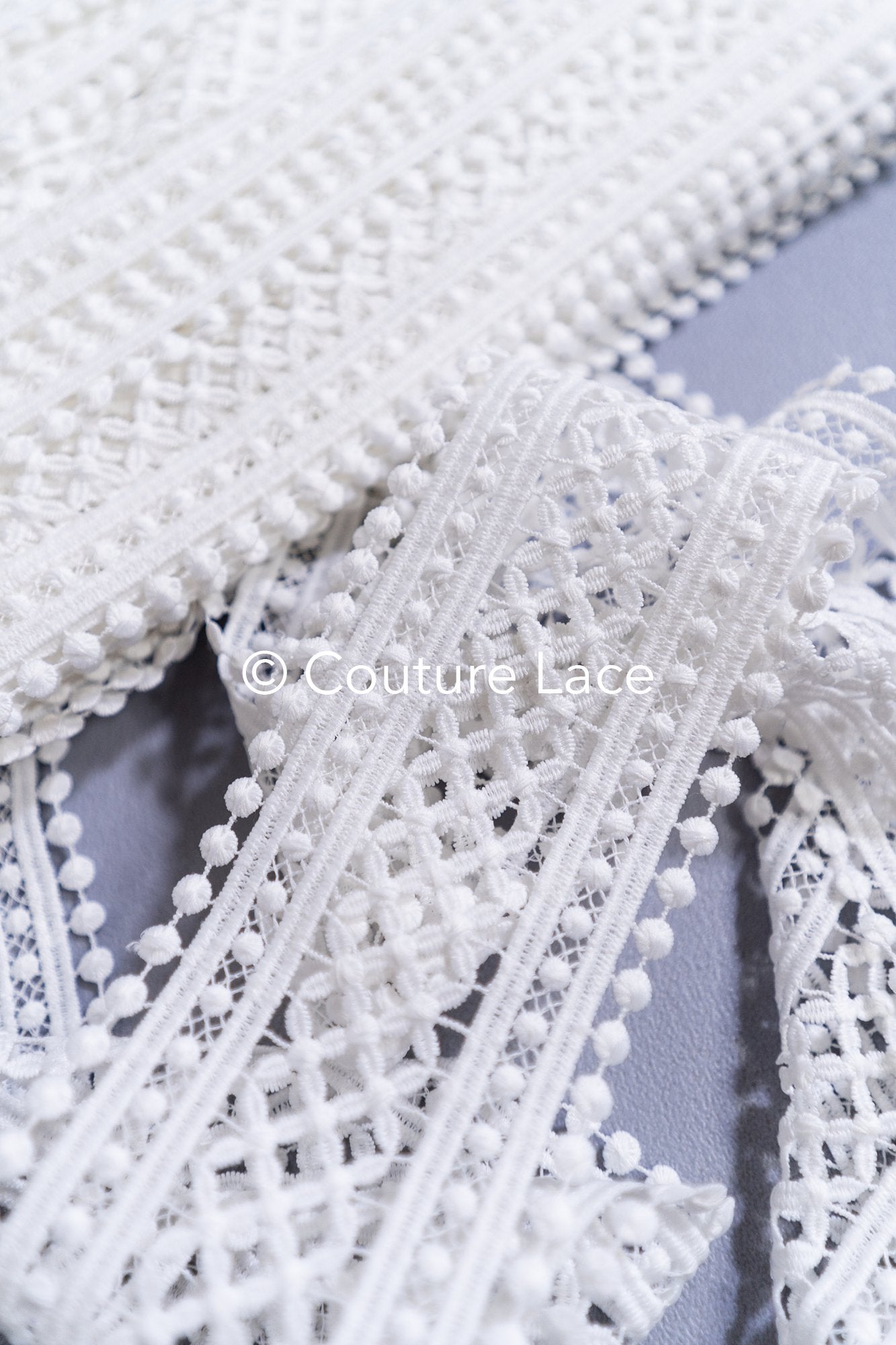 3yds Boho Lace Trim Crocheted Off-White/ Bridal Lace Trim/ Crochet Lace Trim/ Veil Lace// T24-077