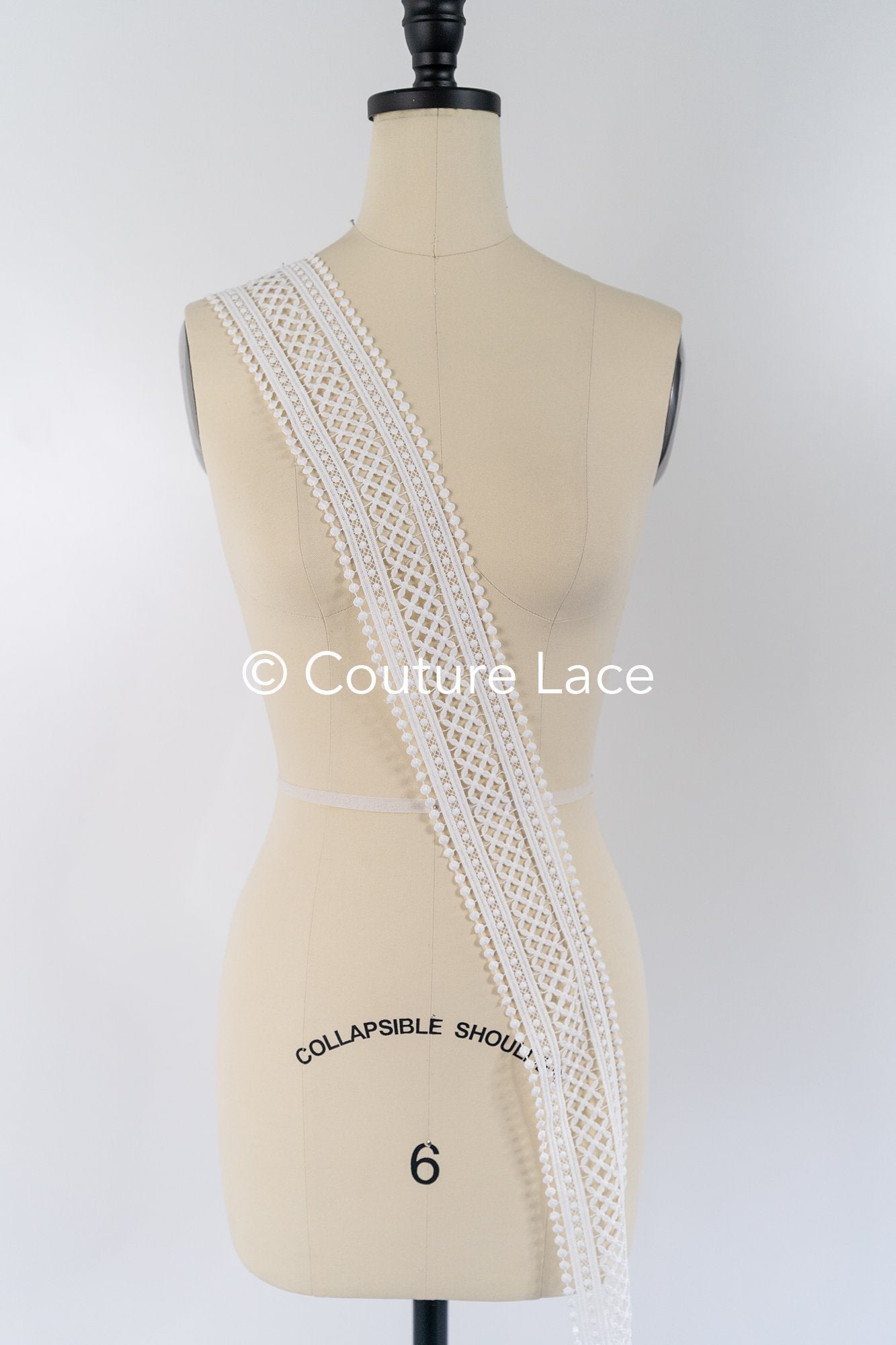 3yds Boho Lace Trim Crocheted Off-White/ Bridal Lace Trim/ Crochet Lace Trim/ Veil Lace// T24-077