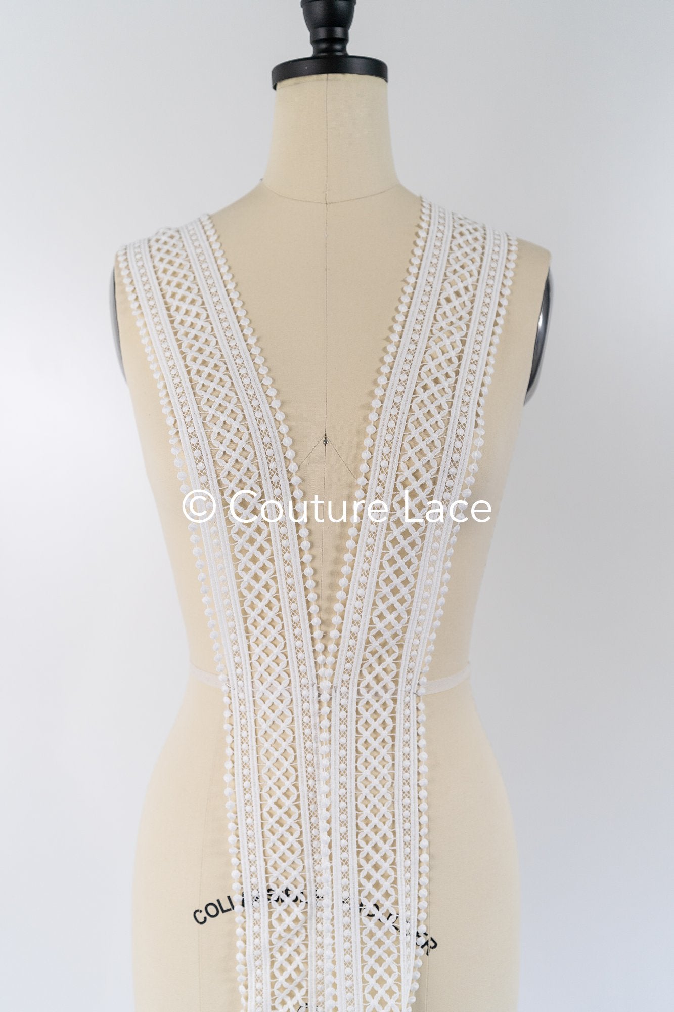 3yds Boho Lace Trim Crocheted Off-White/ Bridal Lace Trim/ Crochet Lace Trim/ Veil Lace// T24-077