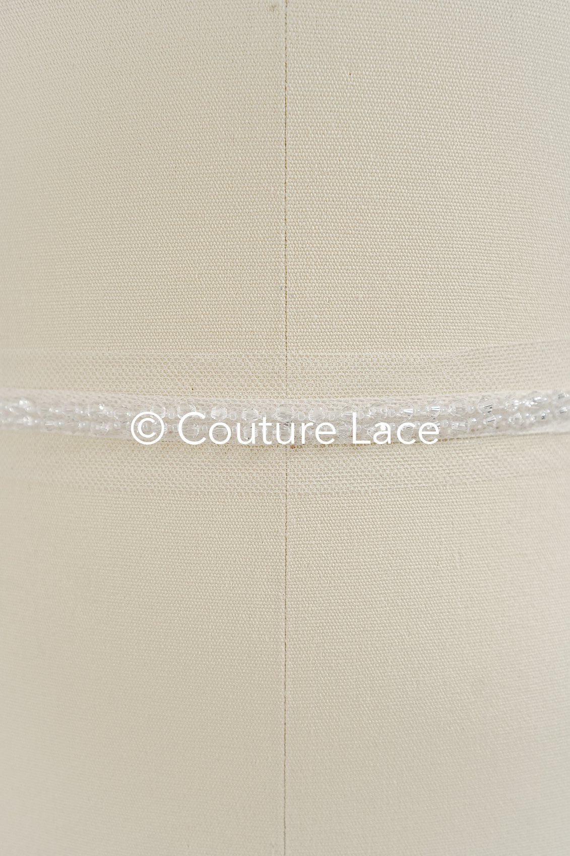 Brautspitze Borte mit Perlen/ Spitzenborte off-white transparent/ Braut Borte/ Spitzenborte für Brautkleid// T24-230