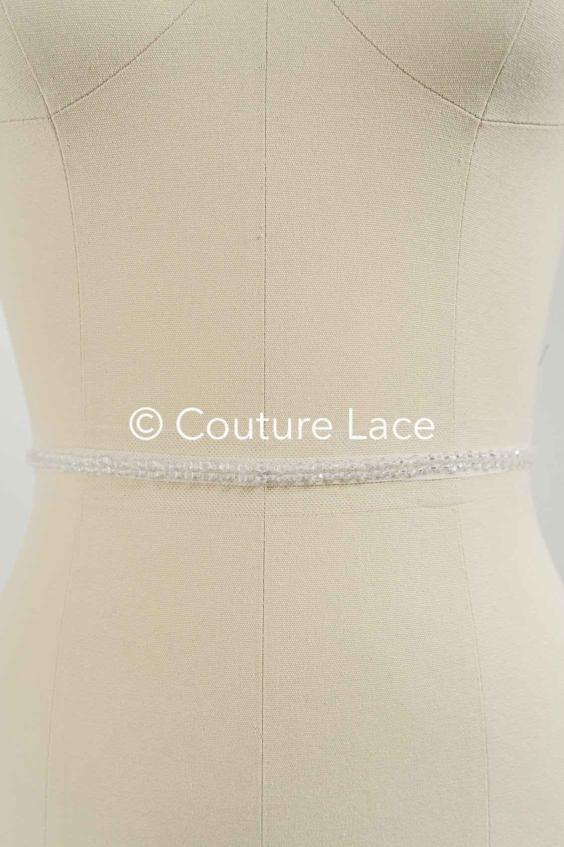 Brautspitze Borte mit Perlen/ Spitzenborte off-white transparent/ Braut Borte/ Spitzenborte für Brautkleid// T24-230