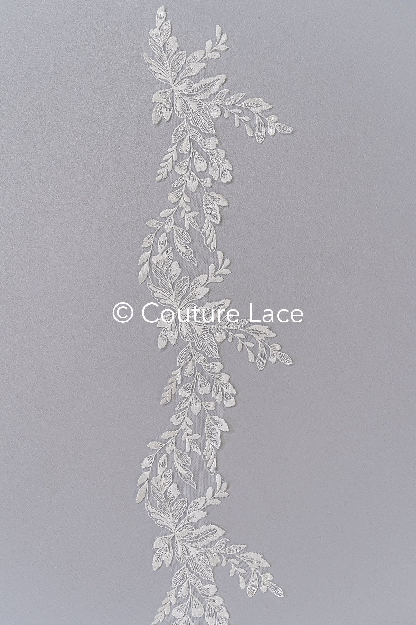 Bridal lace trim/ floral lace trim for wedding dresses // T25-232