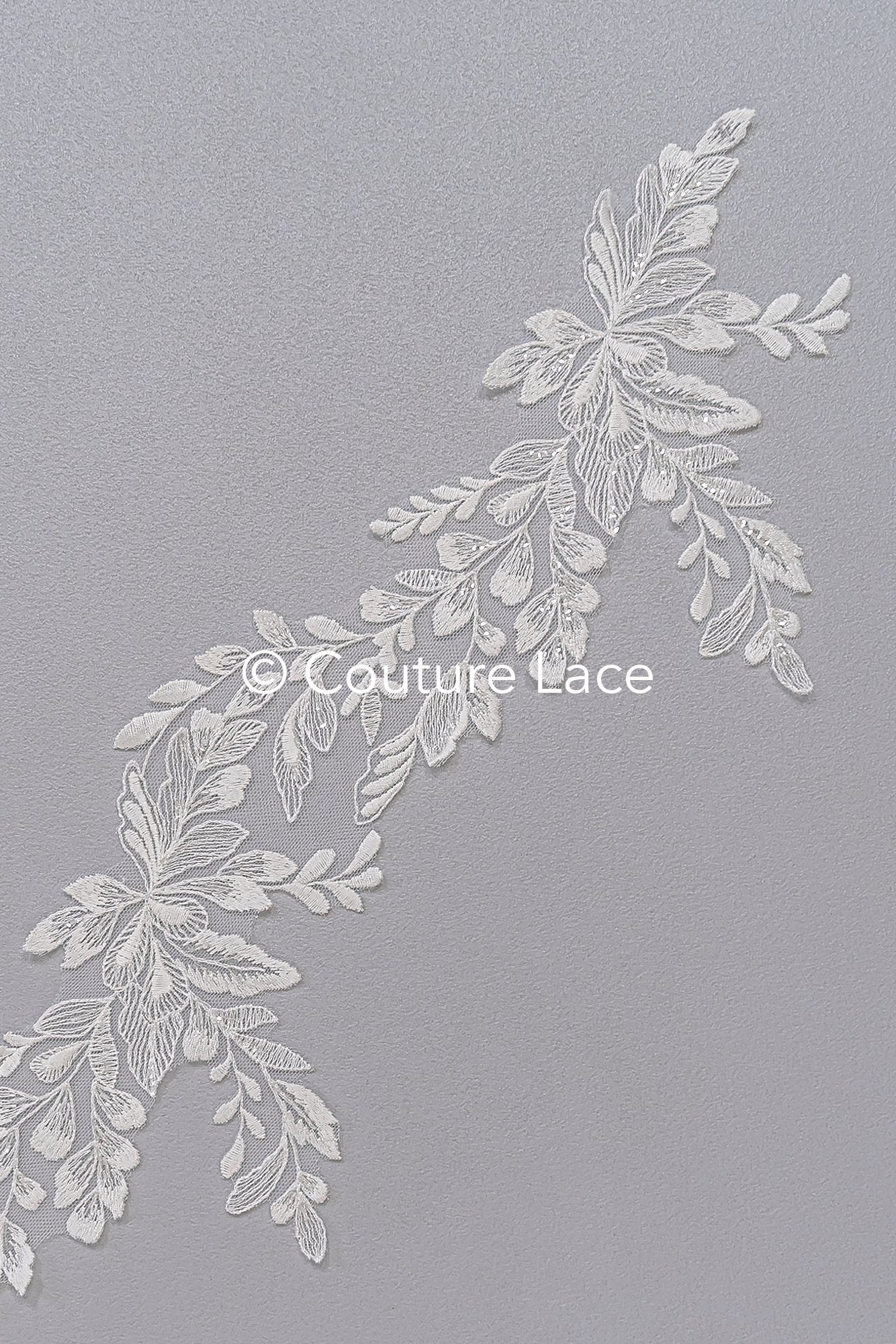 Bridal lace trim/ floral lace trim for wedding dresses // T25-232