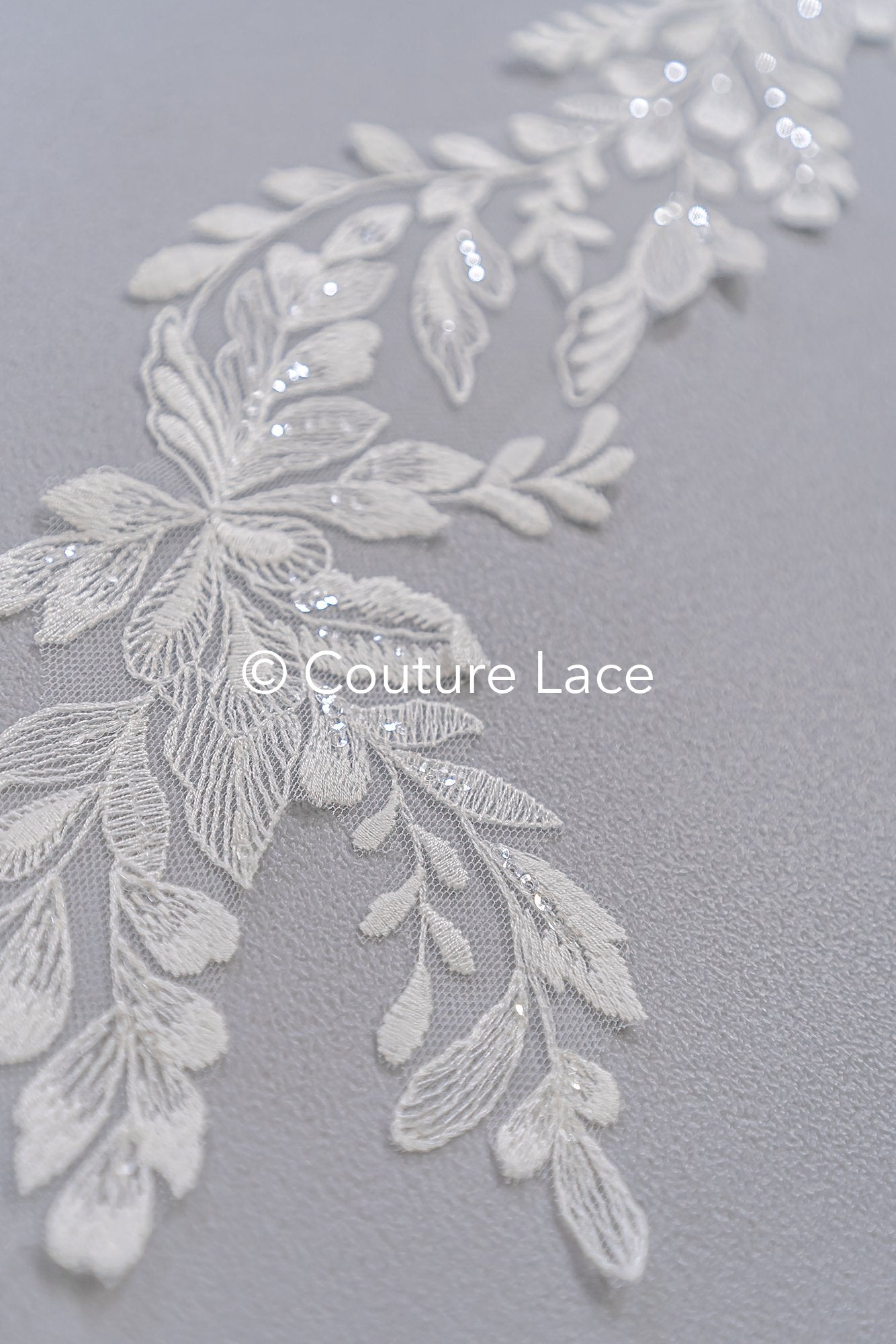 Bridal lace trim/ floral lace trim for wedding dresses // T25-232