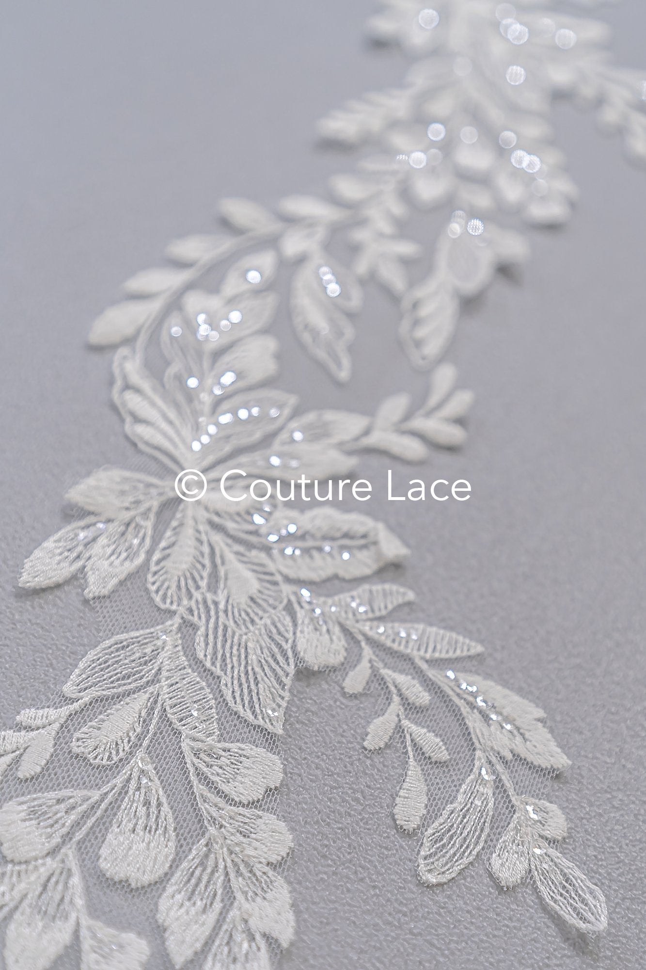 Bridal lace trim/ floral lace trim for wedding dresses // T25-232