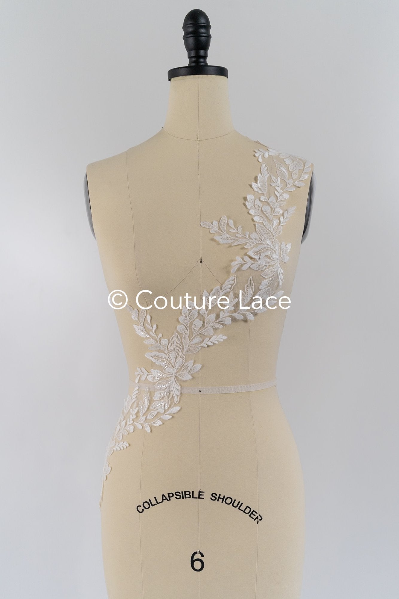 Bridal lace trim/ floral lace trim for wedding dresses // T25-232