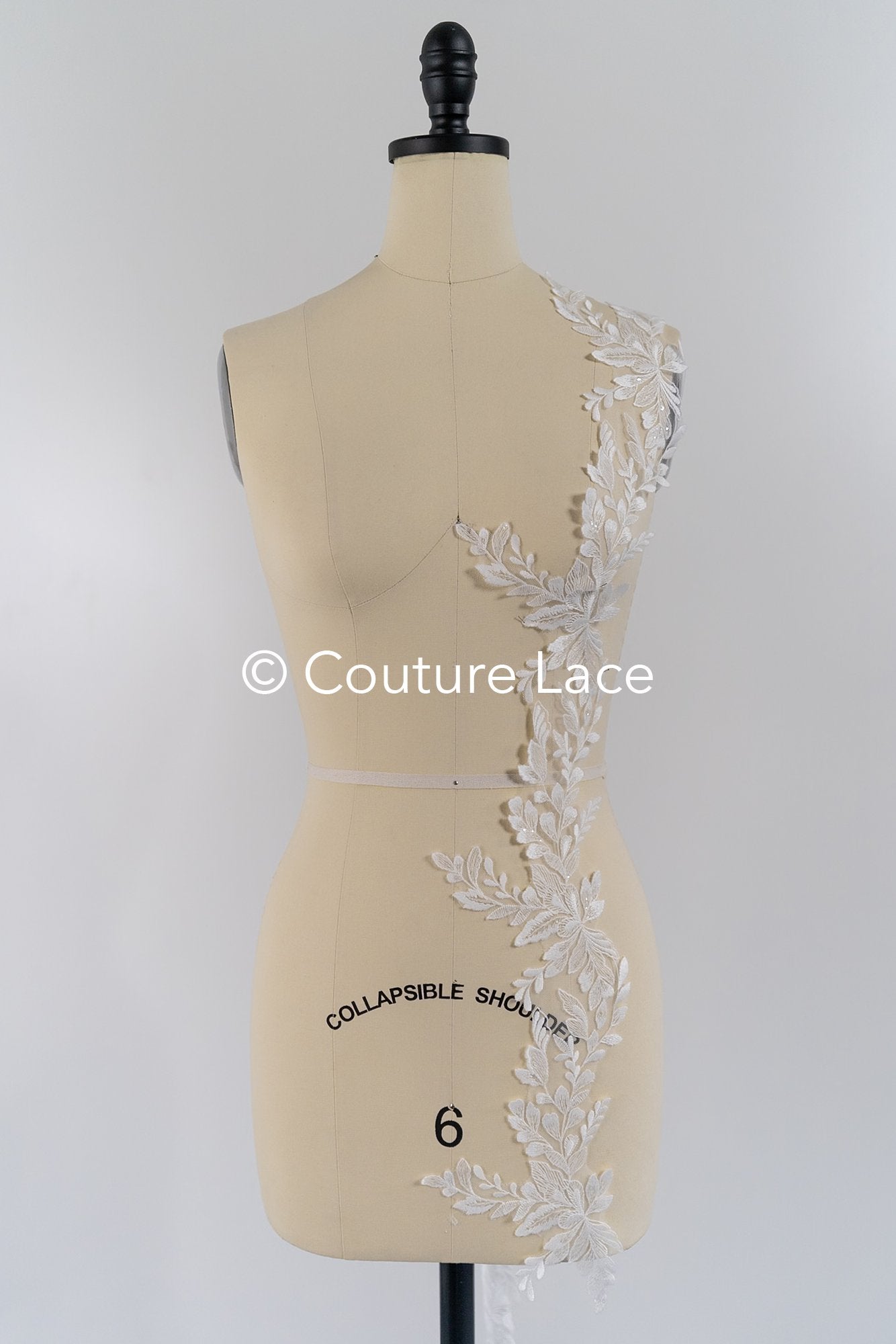 Bridal lace trim/ floral lace trim for wedding dresses // T25-232