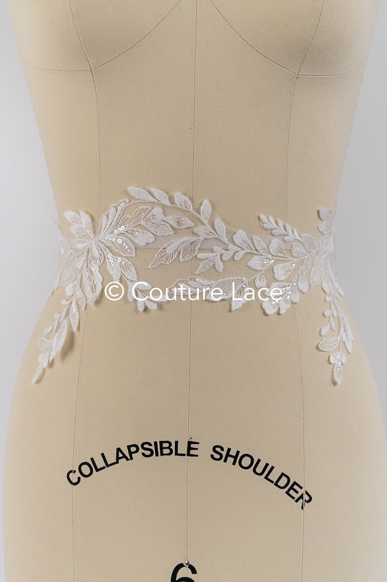 Bridal lace trim/ floral lace trim for wedding dresses // T25-232