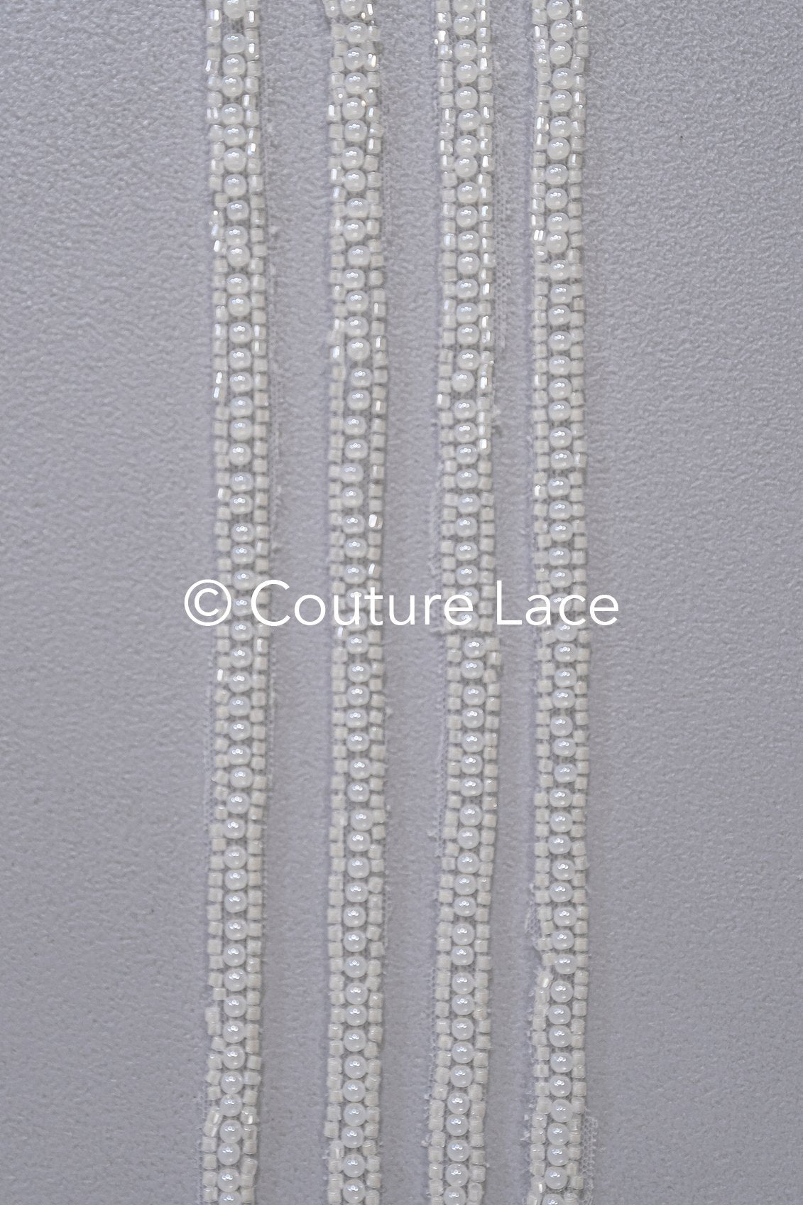 Heavy embroidered bridal lace trim / beaded lace edge for straps or bridal belt // T25-239