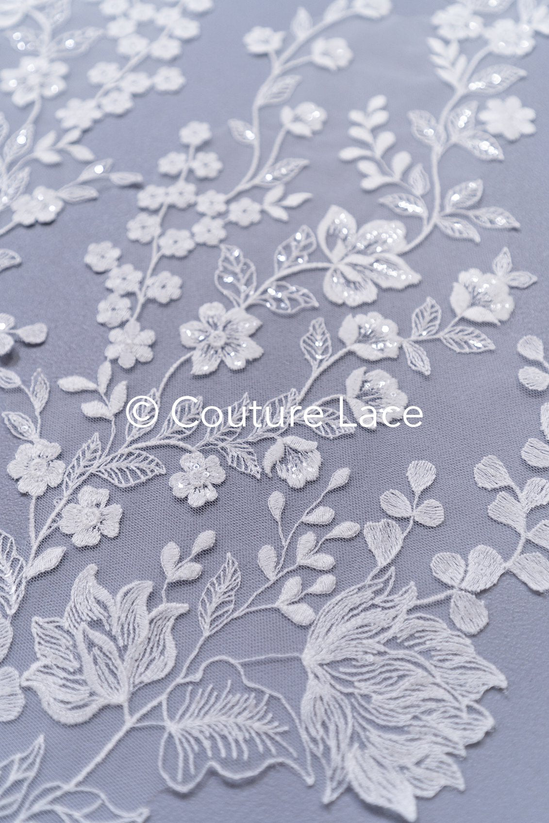 Applikation weiß mit Perlen & Pailletten/ Hochzeitskleid Spitzenapplikation/ Braut Applikation// A24-062B