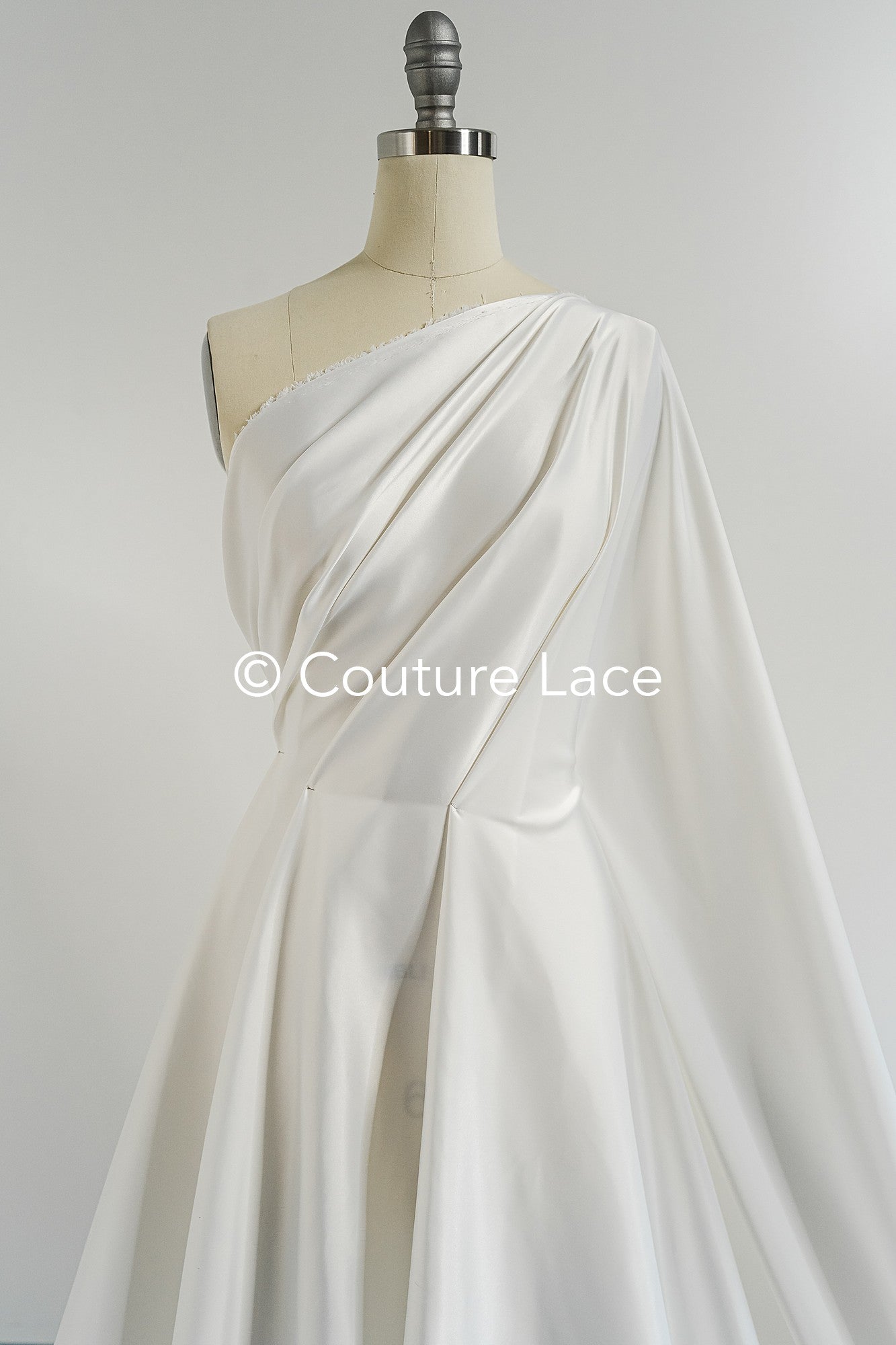 Ivory Satin Fabric – Firm, Flowing Satin for Wedding Dresses // R-075