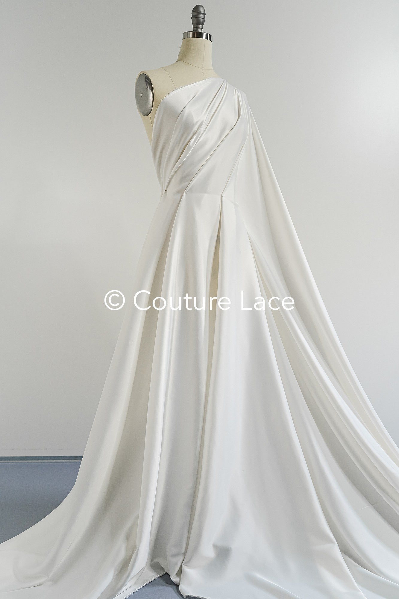 Ivory Satin Fabric – Firm, Flowing Satin for Wedding Dresses // R-075