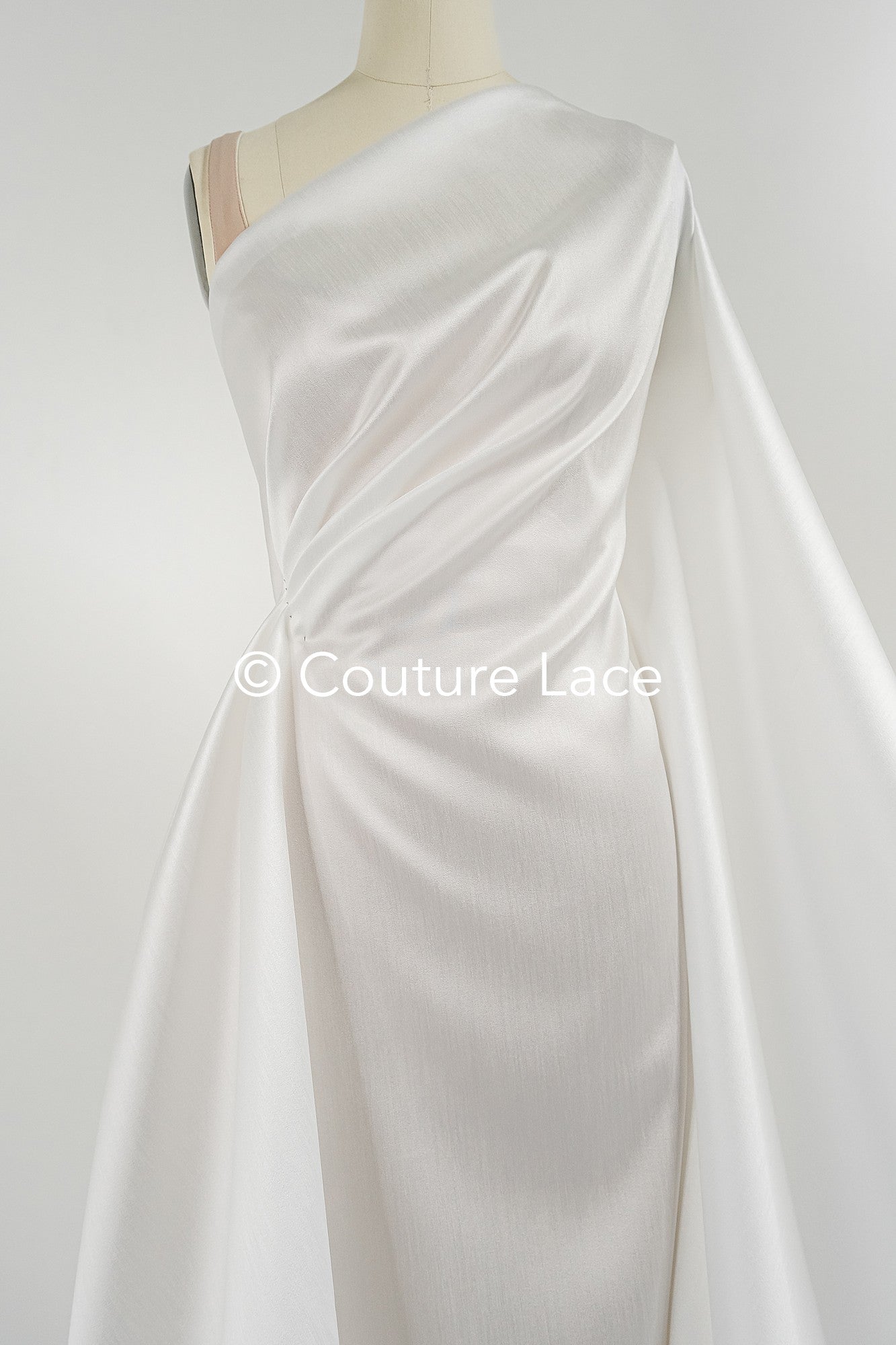 Noble bridal satin fabric – silky smooth shine with scratch pattern for wedding dresses & decoration// R-074