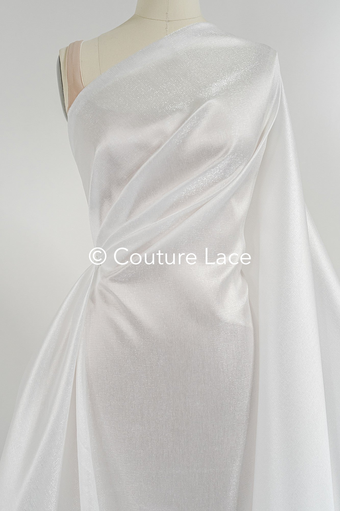 Structured Mikado Fabric Off-White with Lyrex Threads – Perfect for Princess Wedding Dresses & Decoration// R-072