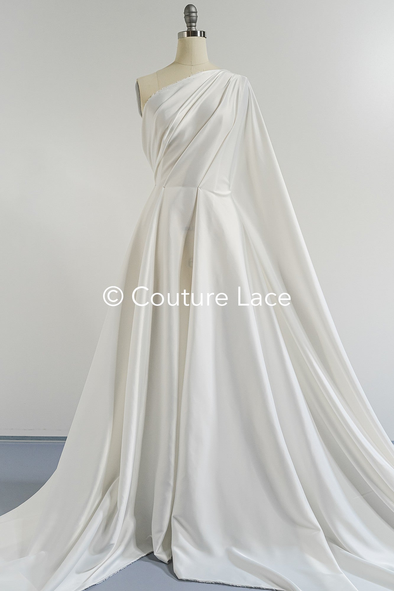 Ivory Satin Fabric – Firm, Flowing Satin for Wedding Dresses // R-075