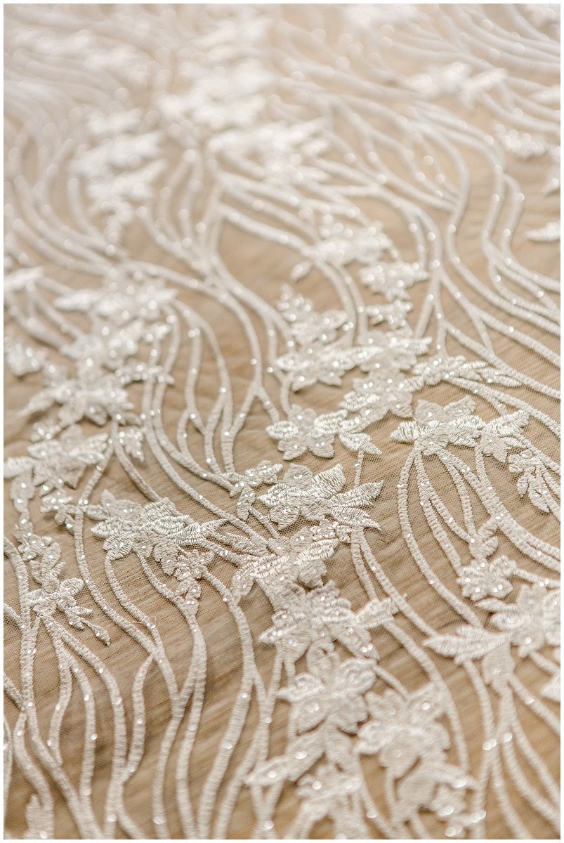 Sequin lace fabric, bridal lace, sequin lace fabric, sequin lace fabric, flower lace fabric, wedding dress lace// L17-015