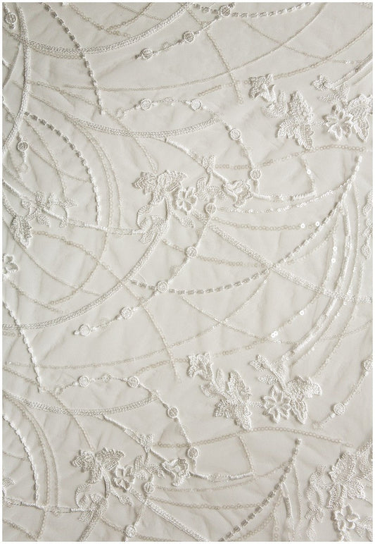 2,2yds / 2 Meter Pailletten Spitzenstoff, Pailletten bestickte Blütenspitze, Hochzeitskleid Spitze, weich bestickter Spitzenstoff, Braut Spitzenstoff// L17-083