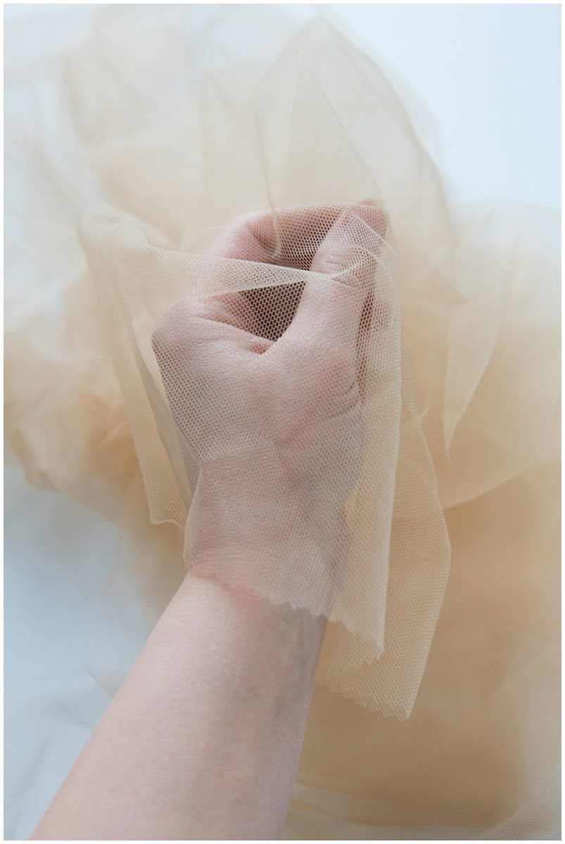 Skin color tulle, illusion tulle fabric/ Illusion back tulle/ Skin tulle/ Skin color mesh/ Nylon skin colored tulle// R-144-B
