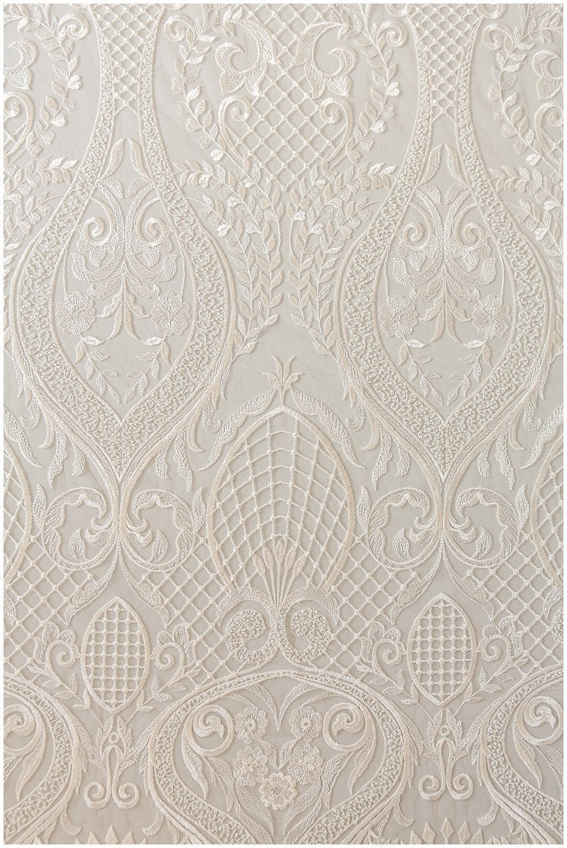 Bridal lace / boho bridal lace material / offwhite bridal lace / oriental wedding lace / boho lace / / L17-141