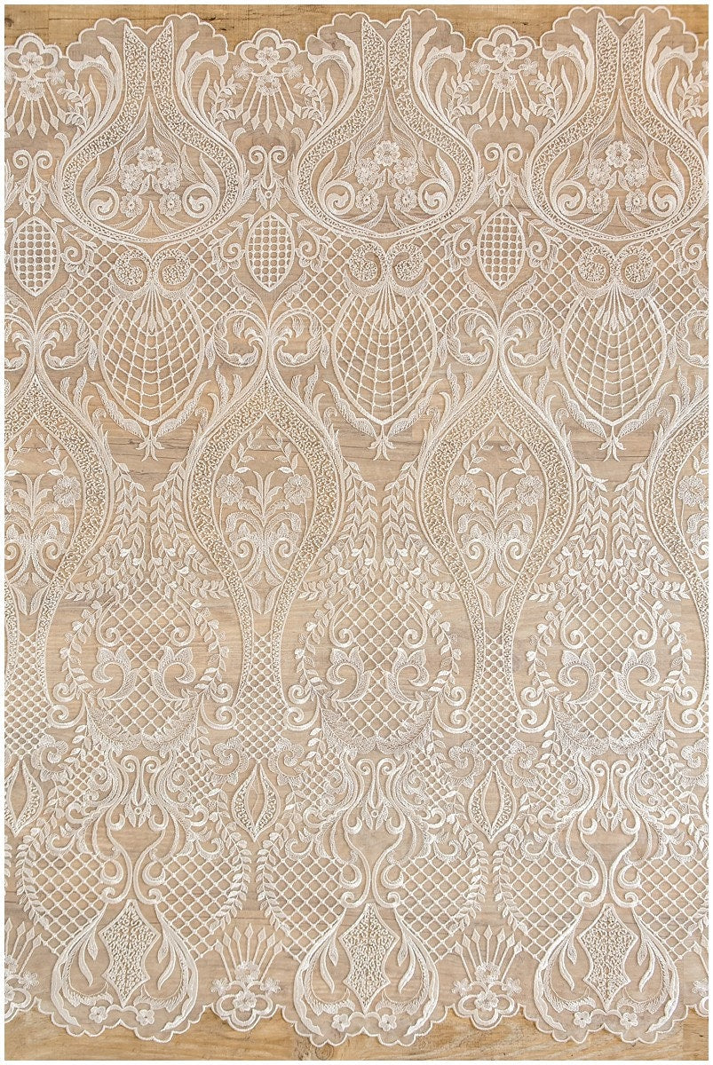 Bridal lace / boho bridal lace material / offwhite bridal lace / oriental wedding lace / boho lace / / L17-141