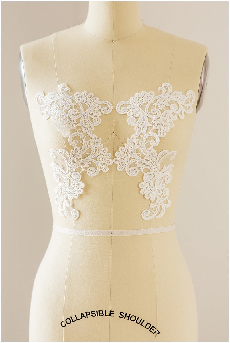 Flower applique, lace flower, wedding dress lace, lace embroidery, lace patch for wedding dresses, wedding dress lace applique// A17-128