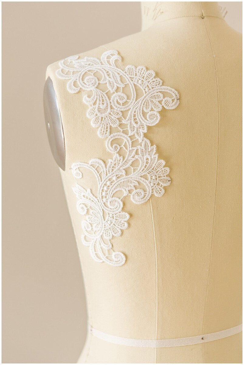 Flower applique, lace flower, wedding dress lace, lace embroidery, lace patch for wedding dresses, wedding dress lace applique// A17-128