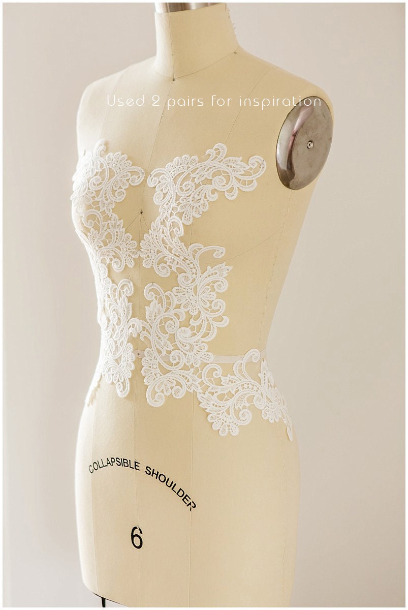 Flower applique, lace flower, wedding dress lace, lace embroidery, lace patch for wedding dresses, wedding dress lace applique// A17-128