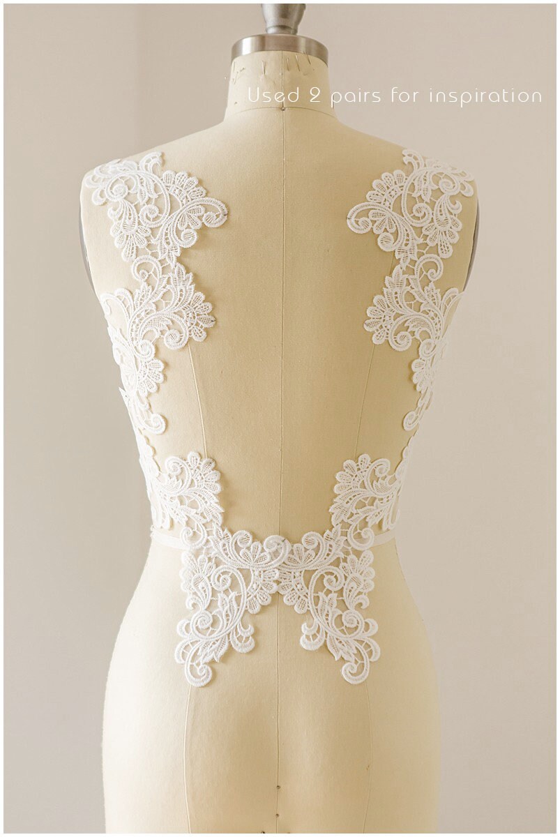 Flower applique, lace flower, wedding dress lace, lace embroidery, lace patch for wedding dresses, wedding dress lace applique// A17-128