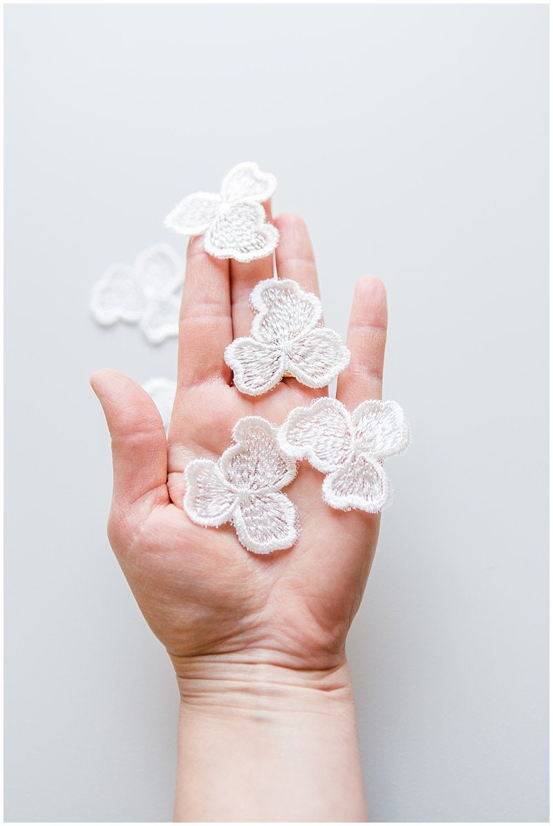 10pcs 3D lace flowers for sewing/ 3D flower applique/ wedding dress lace appliques// A17-114