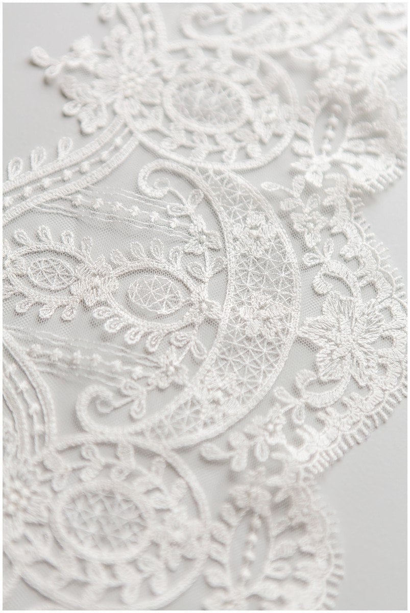 Soft embroidered lace trim/ elegant bridal lace trim/ veil lace trim/ wedding dress lace trim// T17-043