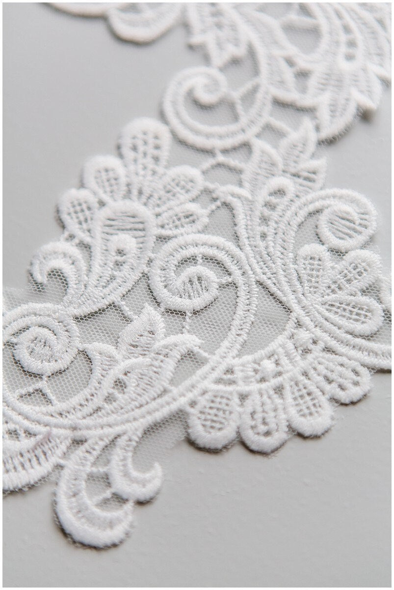 Flower applique, lace flower, wedding dress lace, lace embroidery, lace patch for wedding dresses, wedding dress lace applique// A17-128