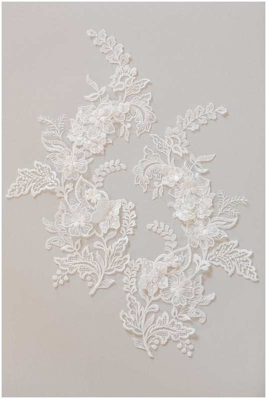 Romantische 3D Blüten Spitzen Applikation, Blumen Applikation, SpitzenBlume Patch, Hochzeitskleid Spitze, Hochzeitskleid Spitzenapplikation, Brautspitze// A17-122