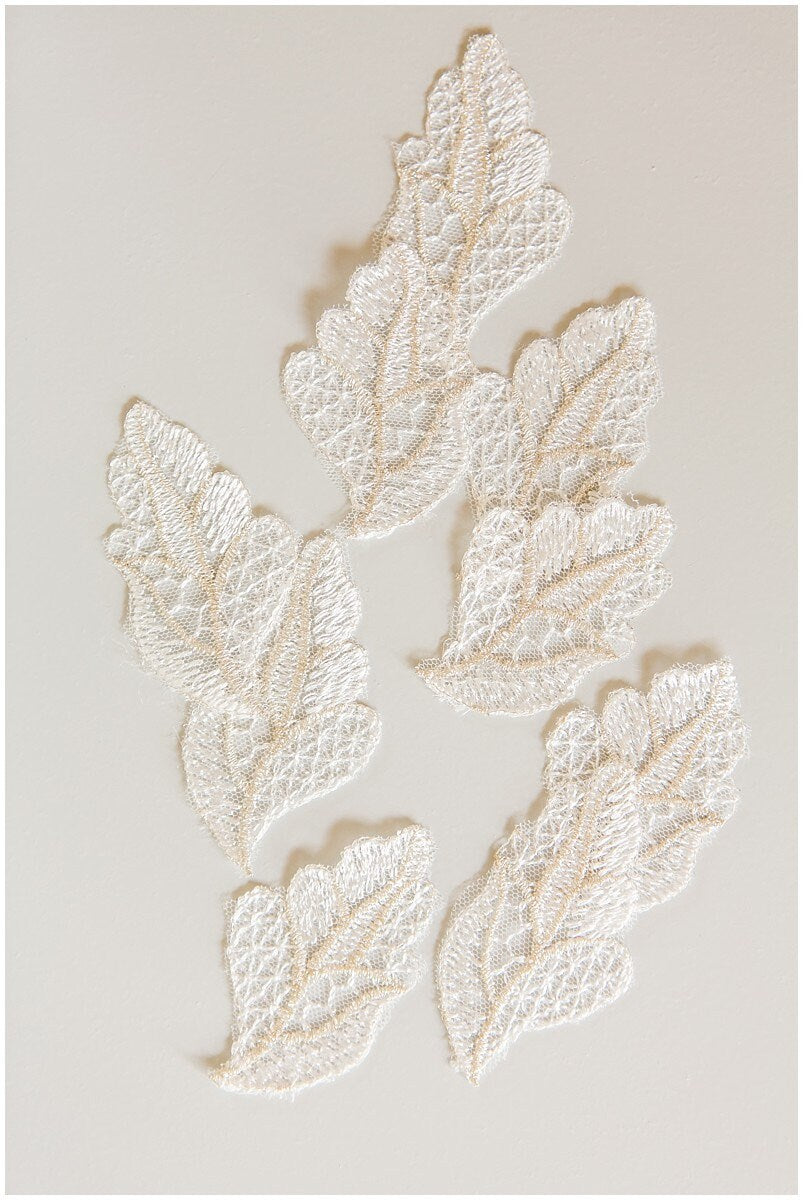 10pcs 3D lace leaf for sewing/ 3D flowers/ lace applique/ wedding dress lace applique// A17-109