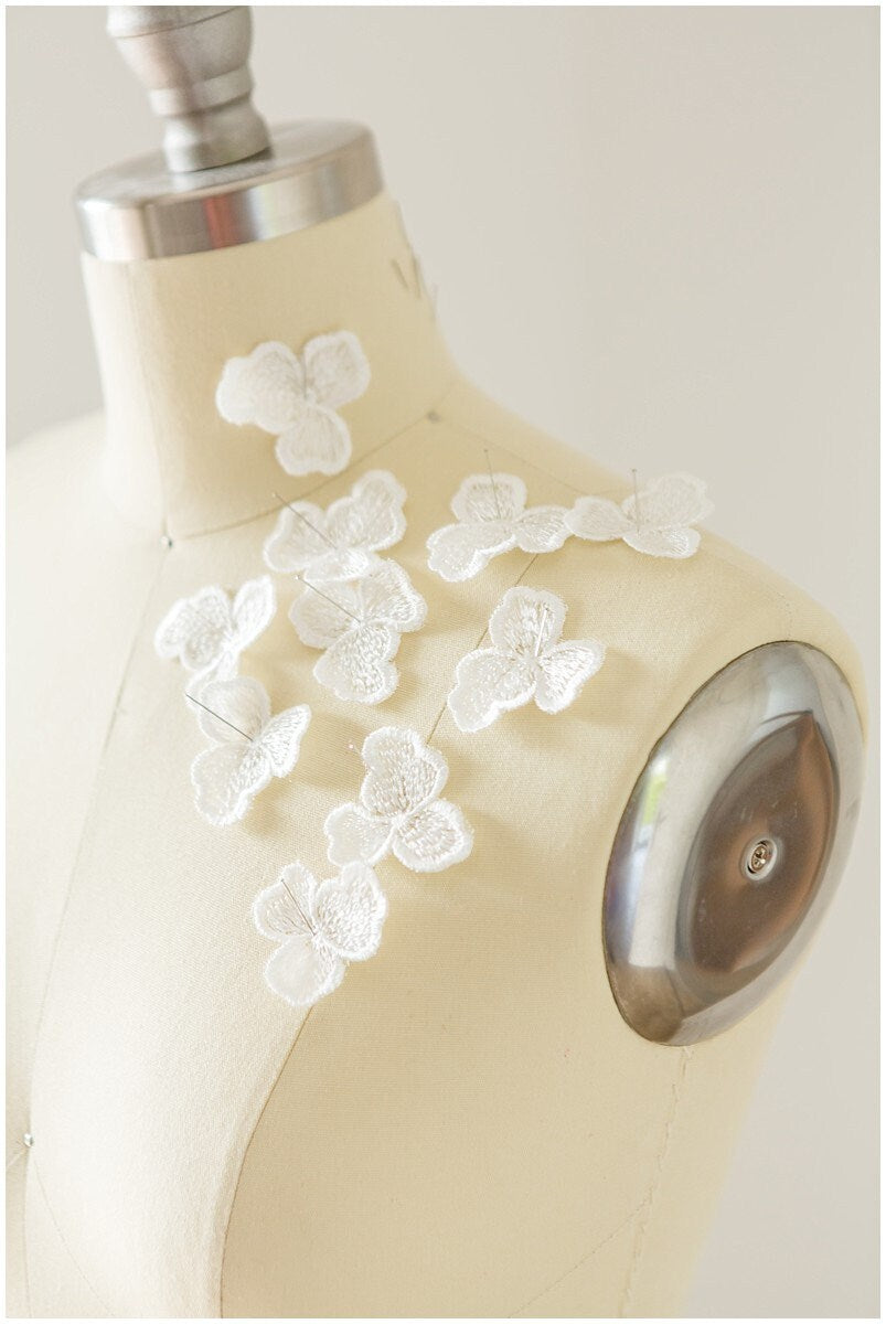 10pcs 3D lace flowers for sewing/ 3D flower applique/ wedding dress lace appliques// A17-114
