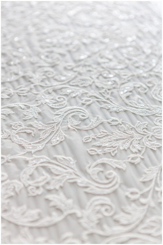 Guipure Look Lace Trim Off-White Ivoire / Garniture en dentelle de mariée / Dentelle de robe de mariée / Dentelle de mariée / / T17-008