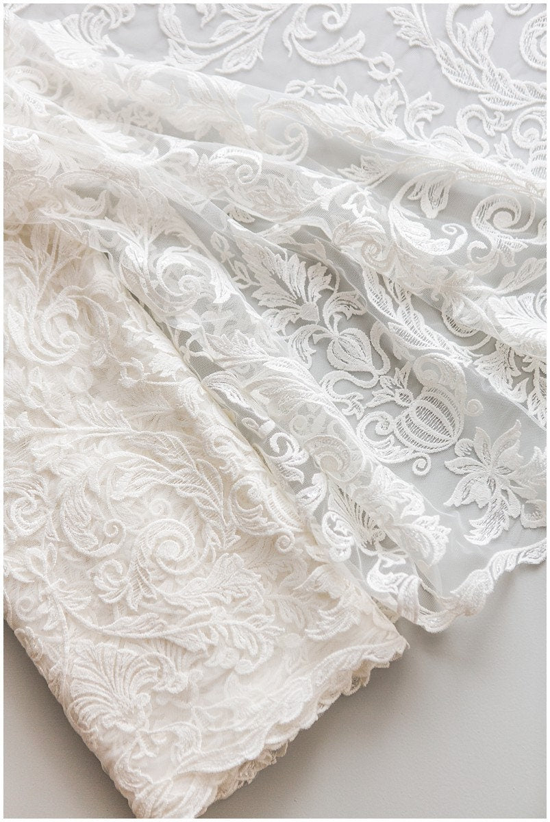 Guipure Look Lace Trim Off-White Ivory/ Bridal Lace Trim/ Wedding Dress Lace/ Bridal Lace// T17-008