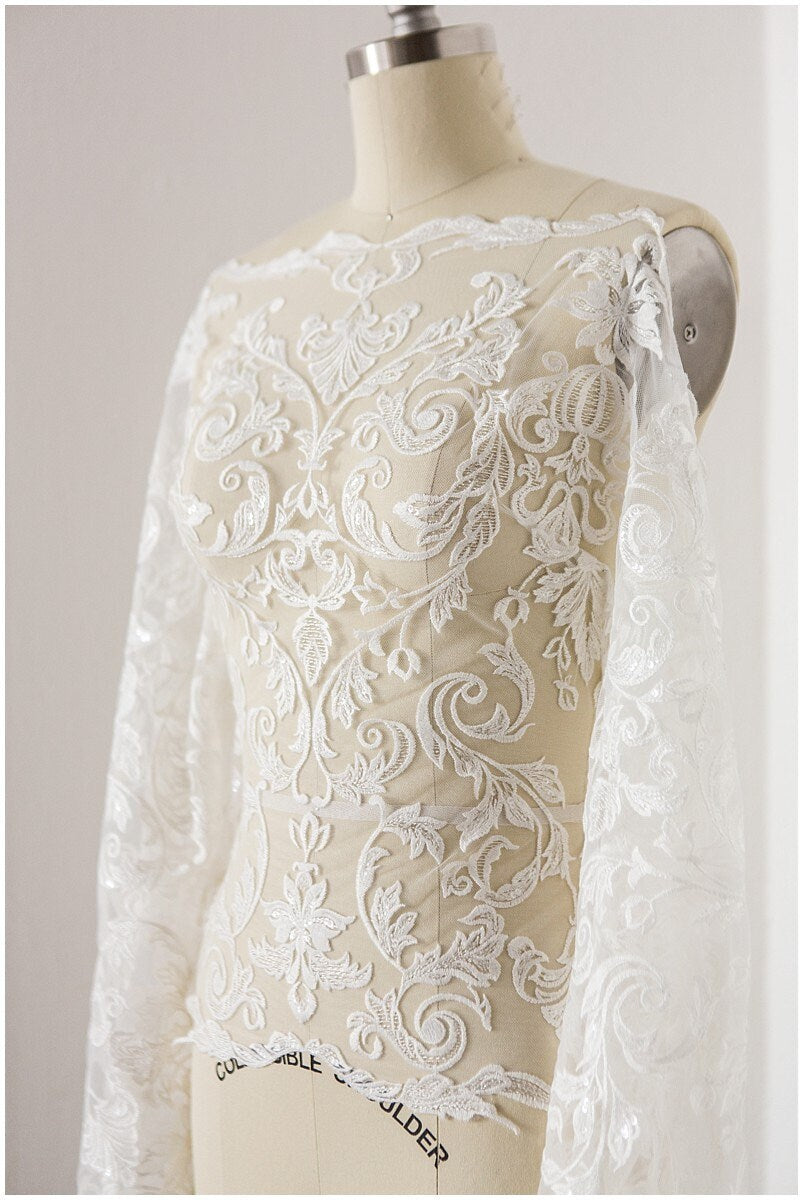 Guipure Look Lace Trim Off-White Ivory/ Bridal Lace Trim/ Wedding Dress Lace/ Bridal Lace// T17-008