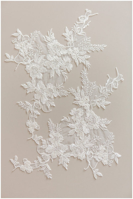 Braut Lace Applikation, romantische BlumenSpitze Applikation, SpitzenBlume Applikation, Blumen Applikation, Hochzeitskleid SpitzenApplikation, Brautspitze// A17-130