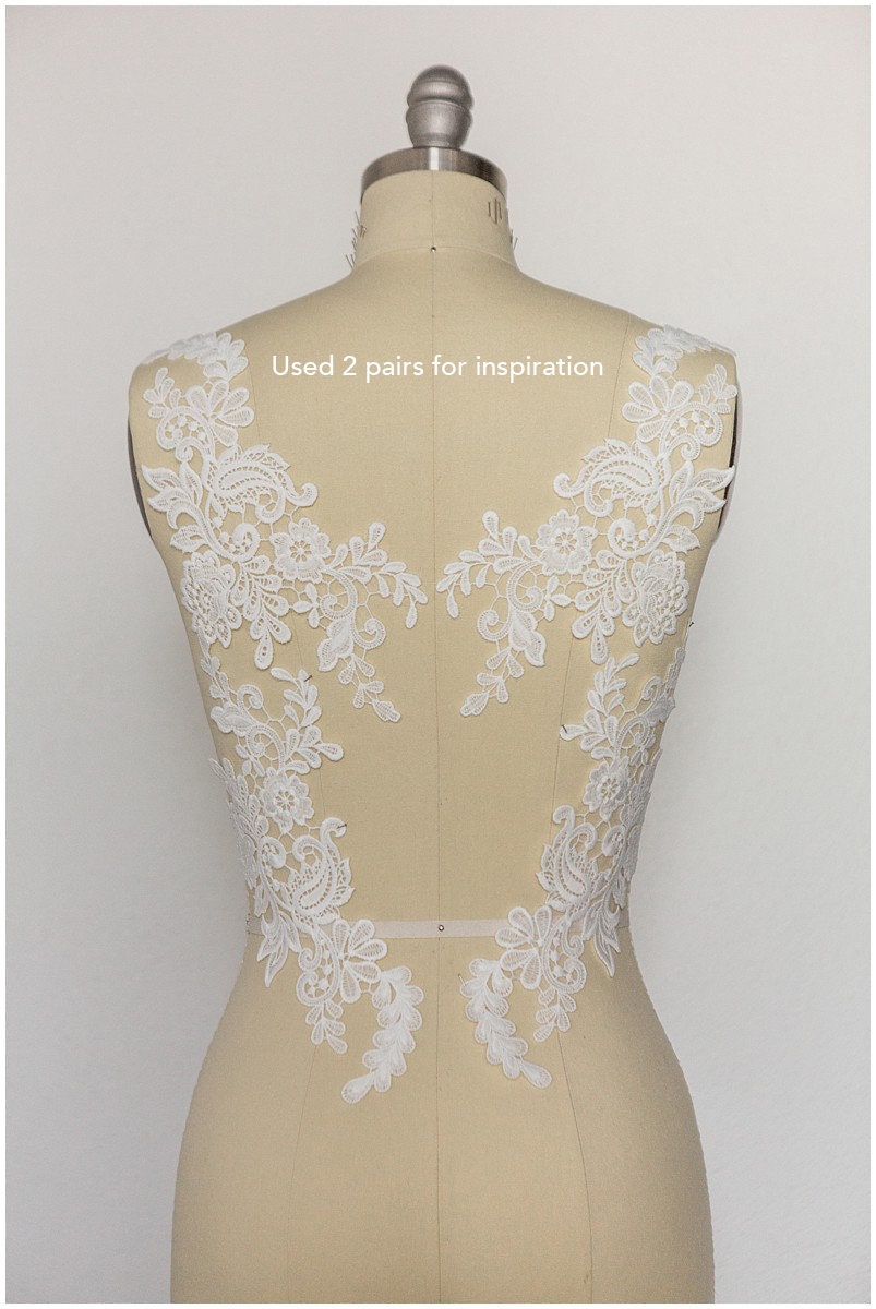 Milchseide Spitzen Applikation, BrautBlumen Applikation, Spitzenblume, Blumen Applikation, Hochzeitskleid Spitzenapplikation, Spitzenblumen Applikation// A17-139