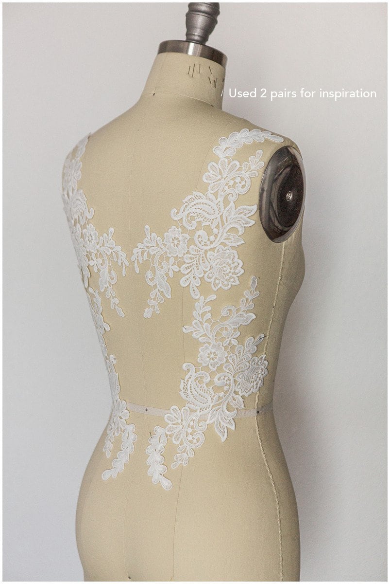 Milchseide Spitzen Applikation, BrautBlumen Applikation, Spitzenblume, Blumen Applikation, Hochzeitskleid Spitzenapplikation, Spitzenblumen Applikation// A17-139