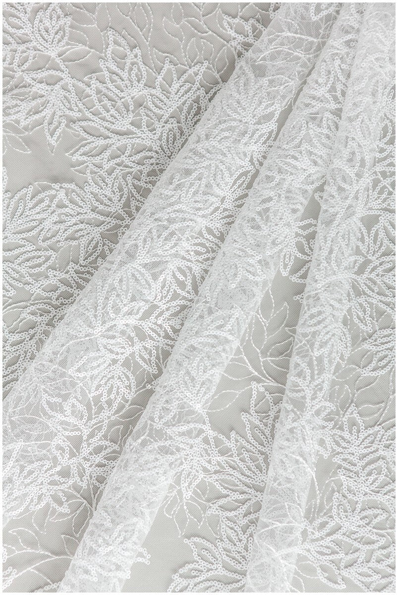 Pailletten Spitzenstoff, gefrorene Spitze, Brautspitze Stoff, Brautkleid Spitze, Couture Spitzenstoff, Spitzenkleid, Boho Braut Spitze// L17-163