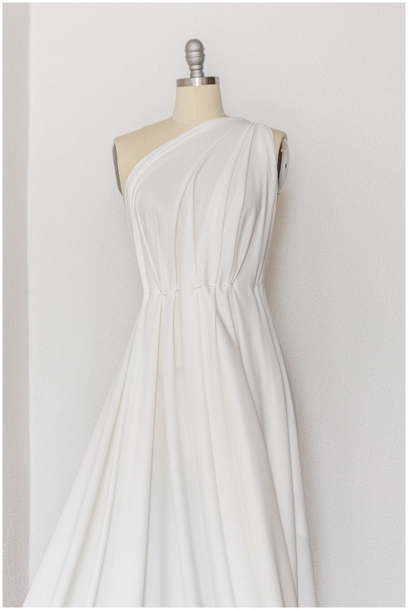 Off-White - High quality stretch lining fabric/ super soft stretch wedding dress fabric// F18-005