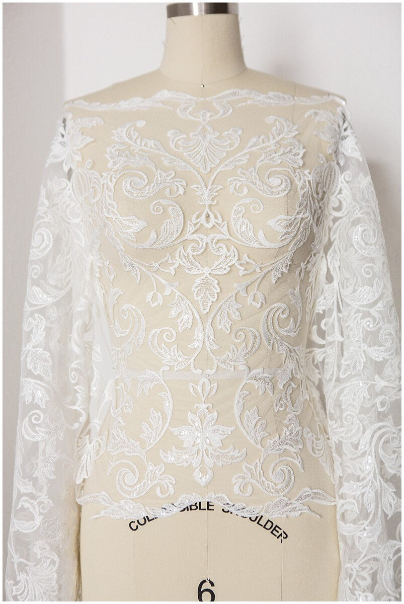 Guipure Look Lace Trim Off-White Ivory/ Bridal Lace Trim/ Wedding Dress Lace/ Bridal Lace// T17-008