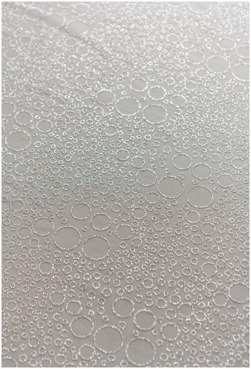 Bubble bubble pattern glitter fabric/ off-white silver glitter tulle/ wedding dress tulle/ bridal glitter fabric// R21-005