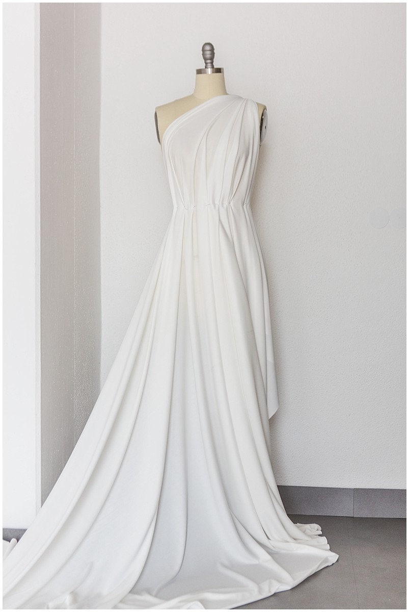 Off-White - High quality stretch lining fabric/ super soft stretch wedding dress fabric// F18-005