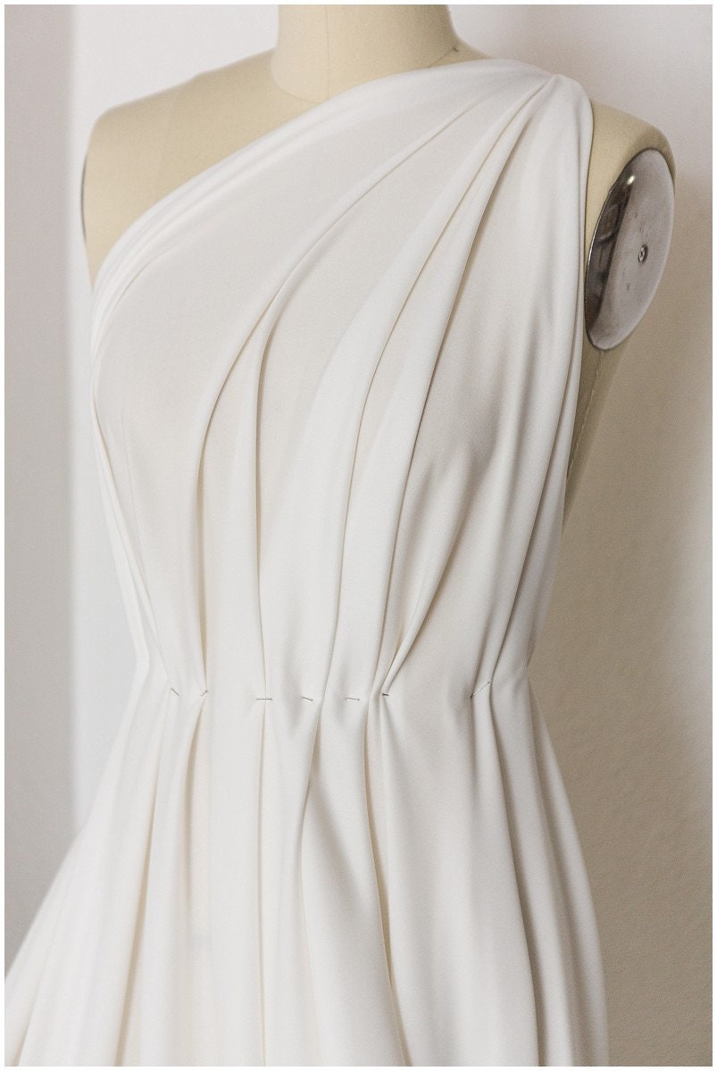 Off-White - High quality stretch lining fabric/ super soft stretch wedding dress fabric// F18-005