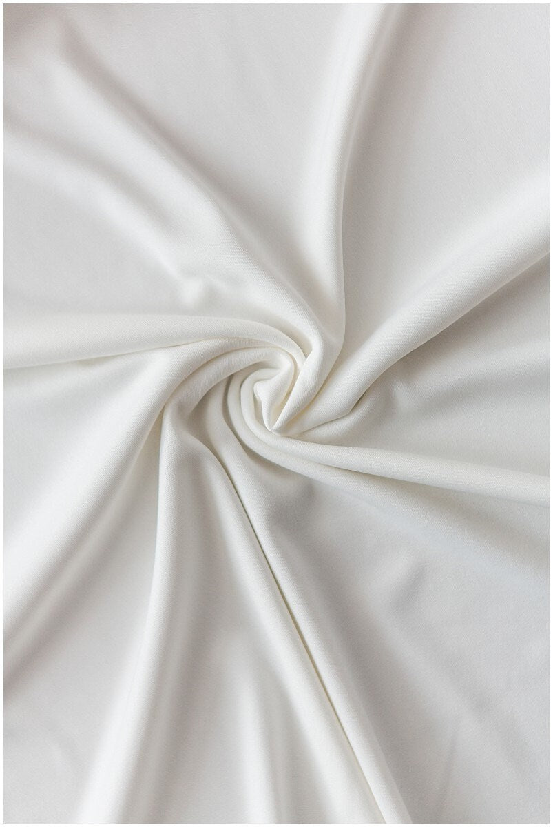 Off-White - High quality stretch lining fabric/ super soft stretch wedding dress fabric// F18-005