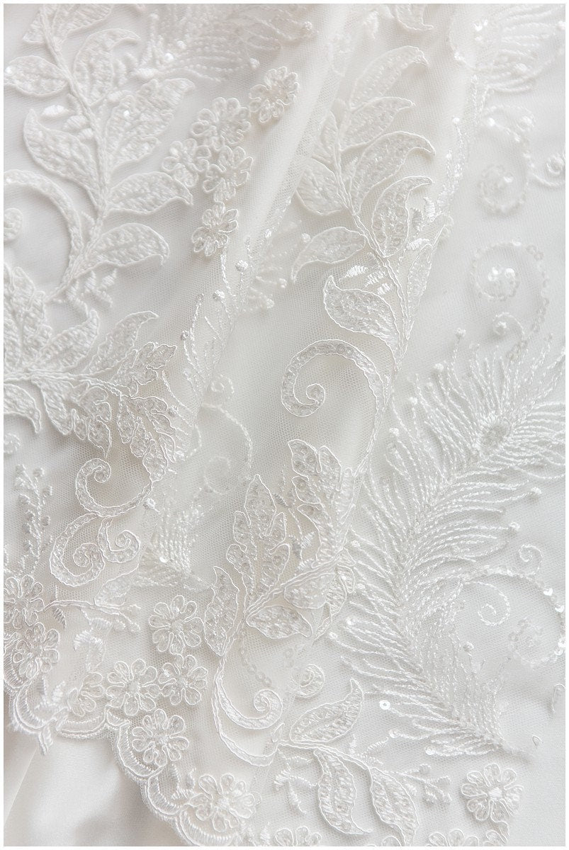 Off-White - High quality stretch lining fabric/ super soft stretch wedding dress fabric// F18-005