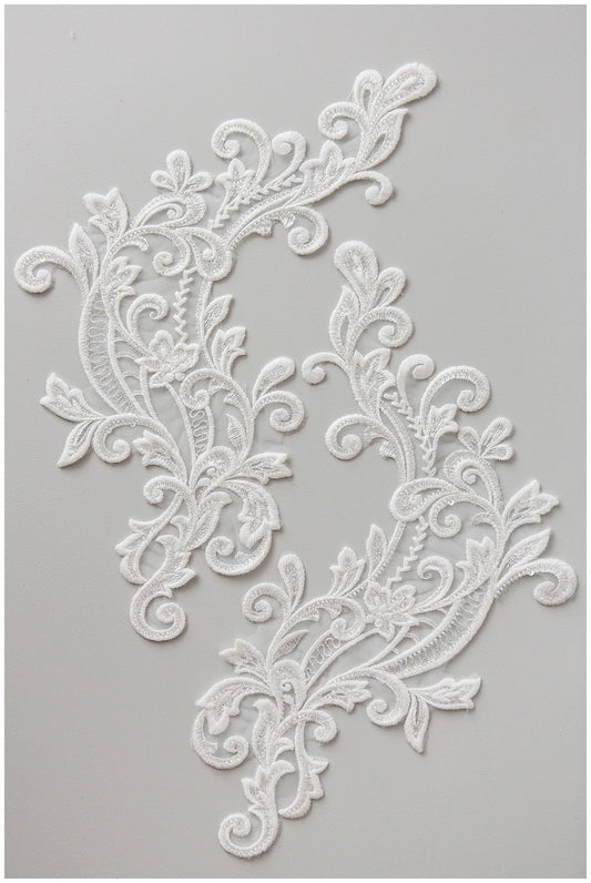 Perlen Hochzeitskleid Applikation, Aufnäher für Brautkleid, Spitzenblume für Hochzeitskleid, Brautspitze Applikation// A17-152